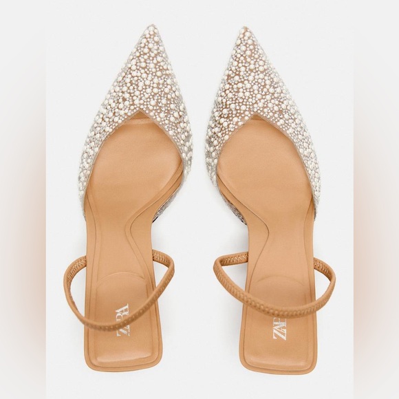 Zara Shoes - Zara Pearl Heeled Slingbacks Heels
